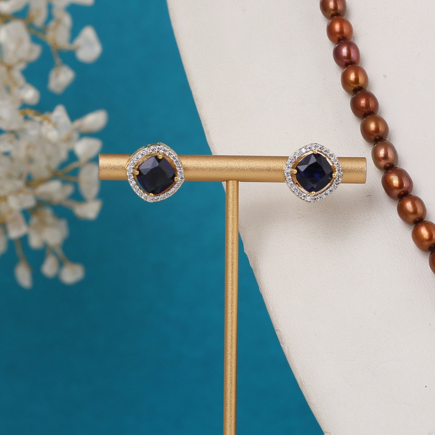 Real Pearls Coloured String Comes With Beautiful Small CZ Stone Pendant Set n Certificate(D.No ADPRLS3223)