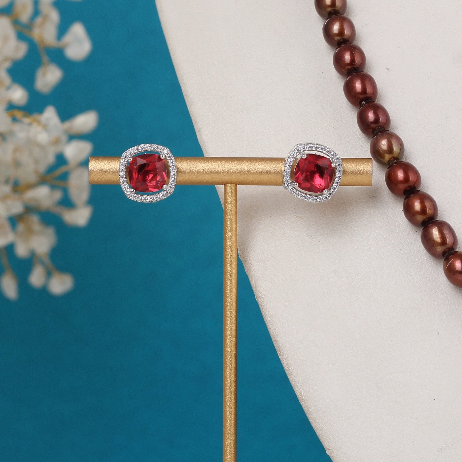 Real Pearls Coloured String Comes With Beautiful Small CZ Stone Pendant Set n Certificate(D.No ADPRLS3225)
