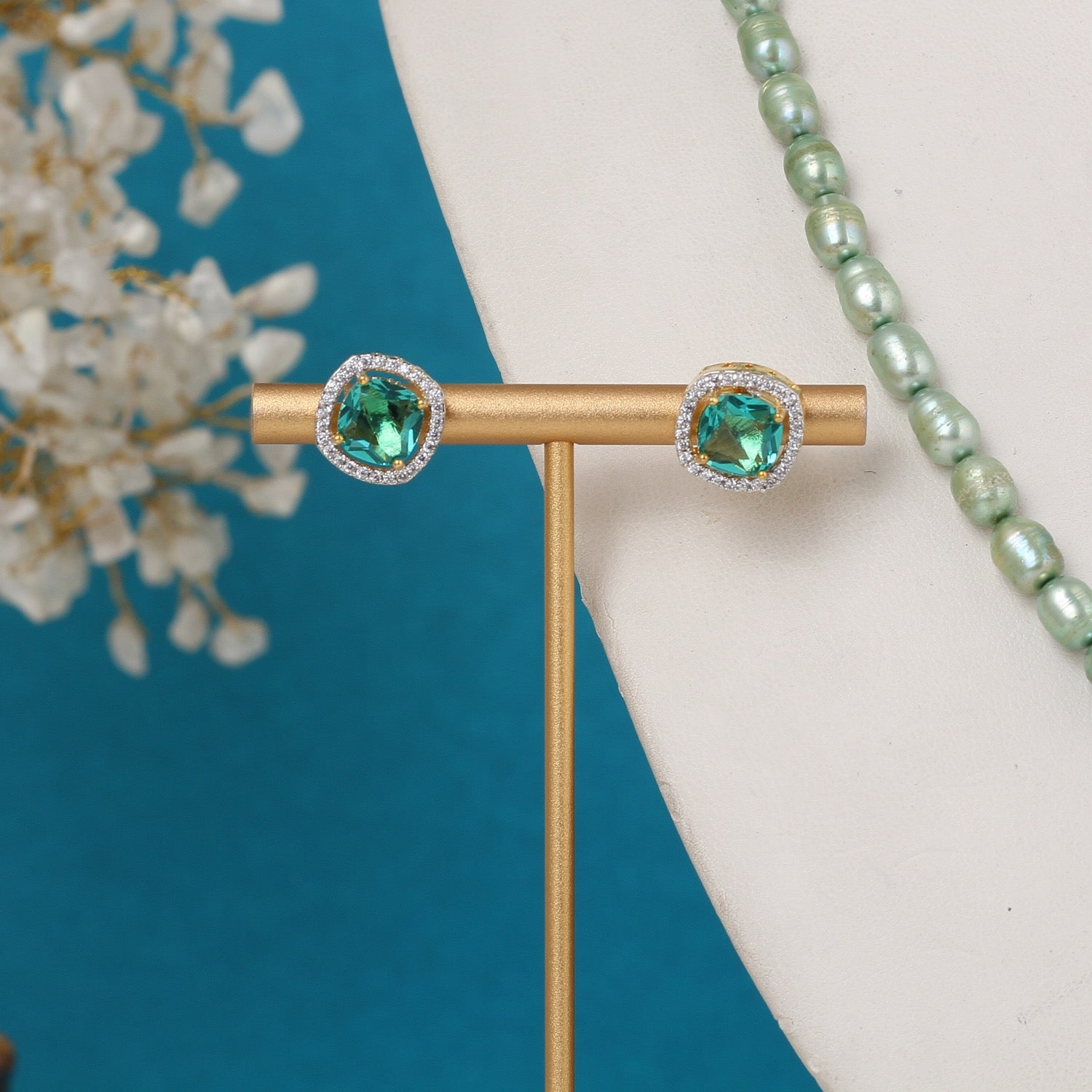 Real Pearls Coloured String Comes With Beautiful Small CZ Stone Pendant Set n Certificate(D.No ADPRLS3231)