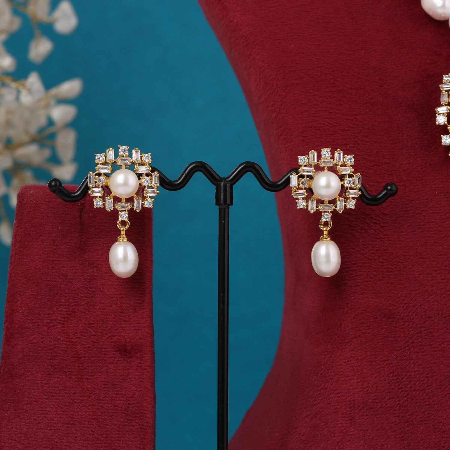 Real Pearls String Comes With Stone CZ Studded Pendant Set n Certificate(D.No ADPRLS3235)