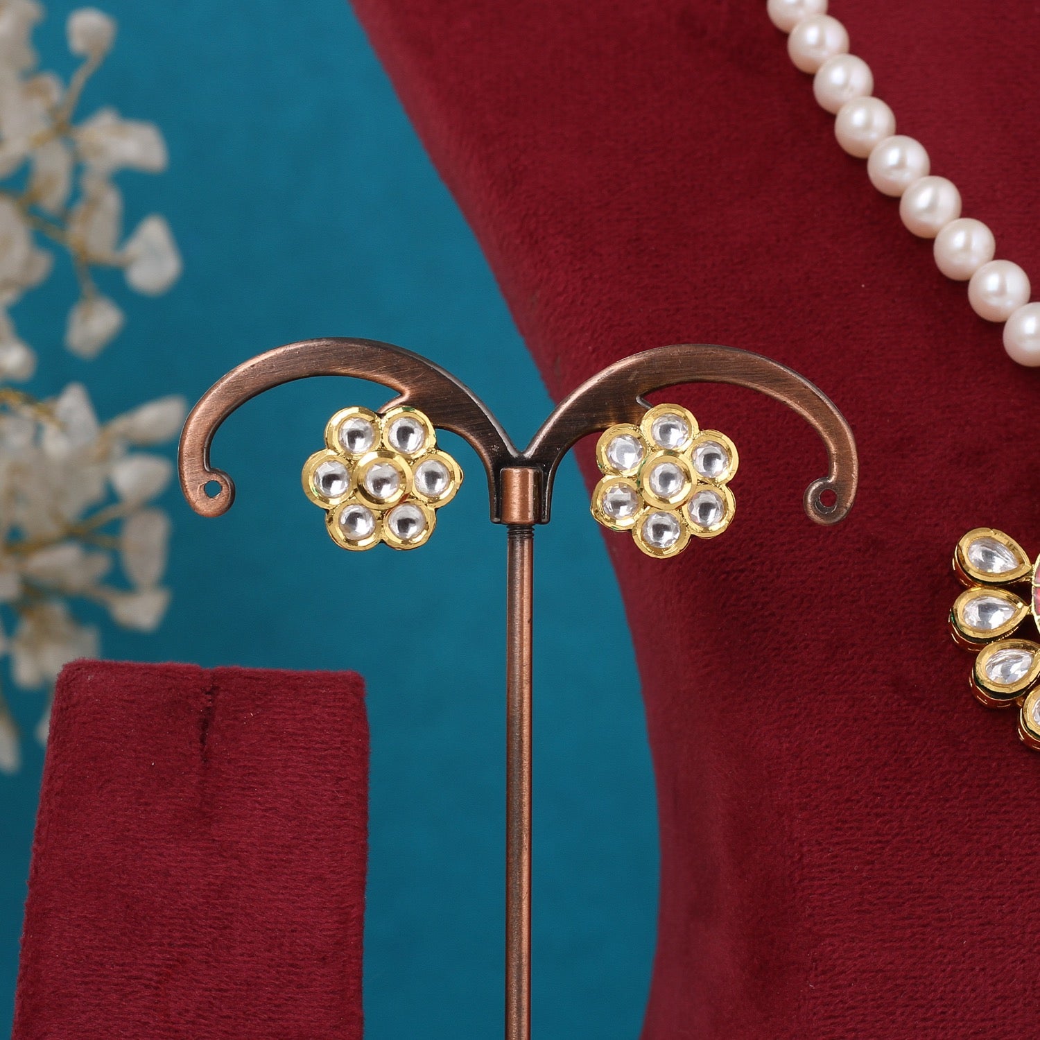Real Pearls String Comes With Kundan Stone Studded Pendant Set n Certificate(D.No ADPRLS3240)