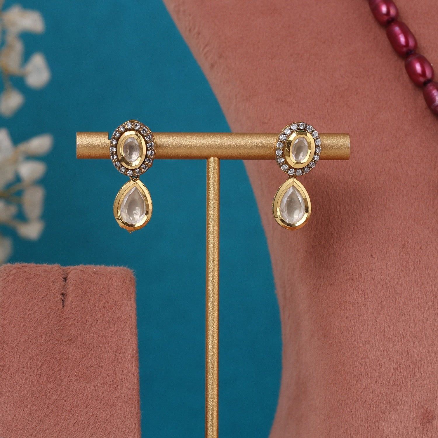 Real Pearls String Comes With Kundan Stone Studded Pendant Set n Certificate(D.No ADPRLS3241)