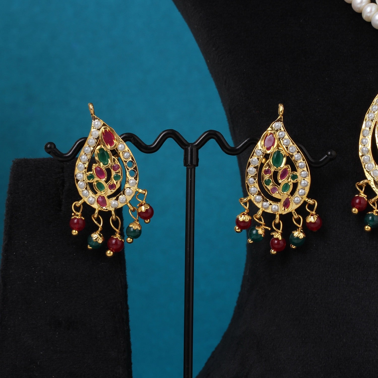 Real Pearls Double Line Jadoo Necklace Set For Women With Certificate(D.No ADPRLS3262)
