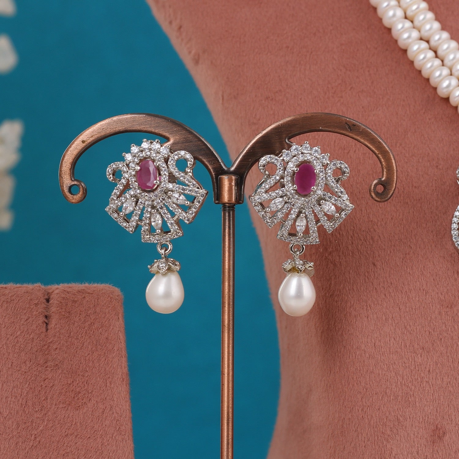 Real Pearls Double Line Set For Women,With Certificate(D.No ADPRLS3267)