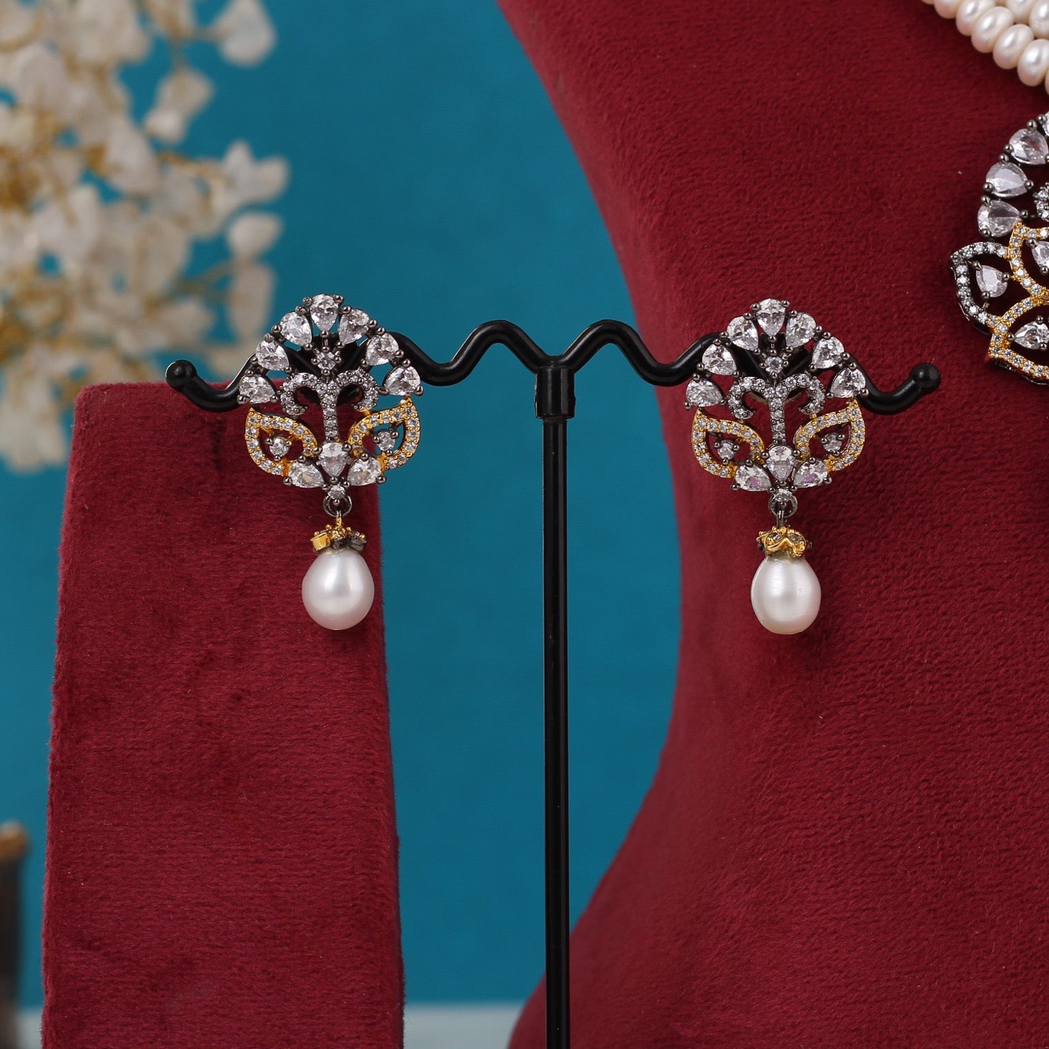 Real Pearls Double Line Set For Women,With Certificate(D.No ADPRLS3268)