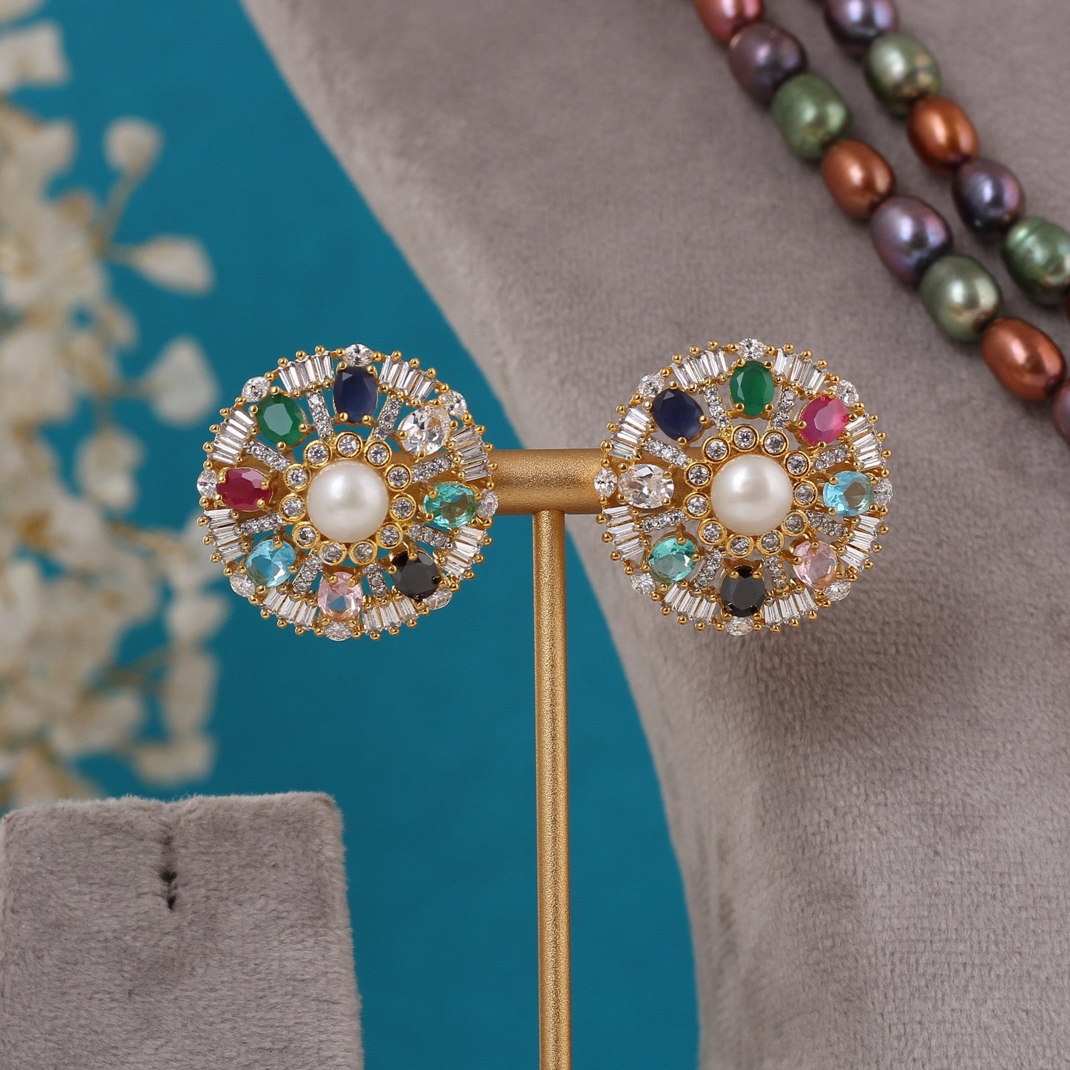 Real Pearls Coloured Double Line Set For Women,With Certificate(D.No ADPRLS3276)