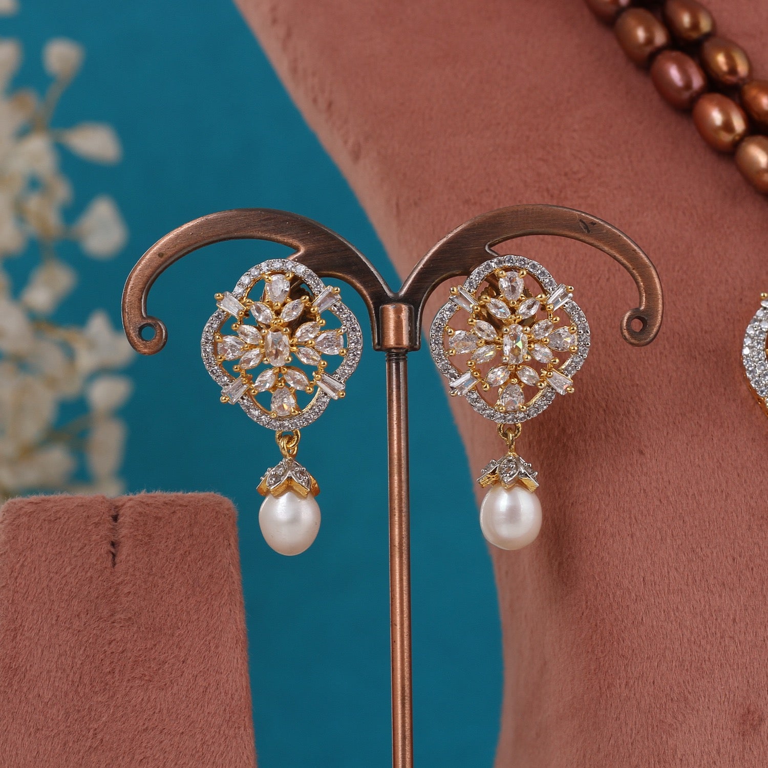 Real Pearls Coloured Double Line Set For Women,With Certificate(D.No ADPRLS3277)