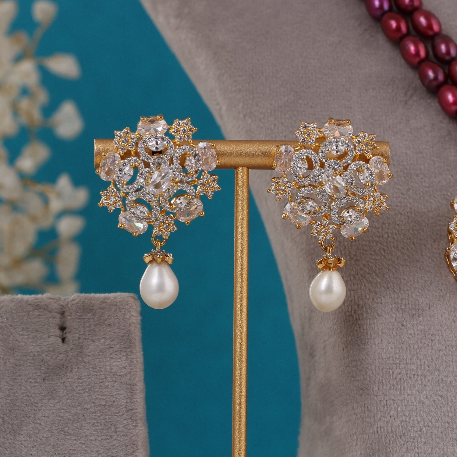 Real Pearls Coloured Double Line Set For Women,With Certificate(D.No ADPRLS3278)