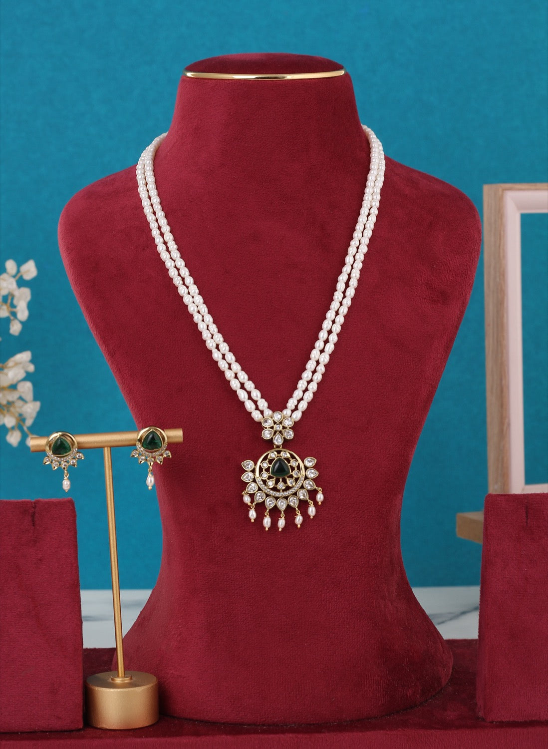 Real Pearls Double Line Set For Women,With Certificate(D.No ADPRLS3280)