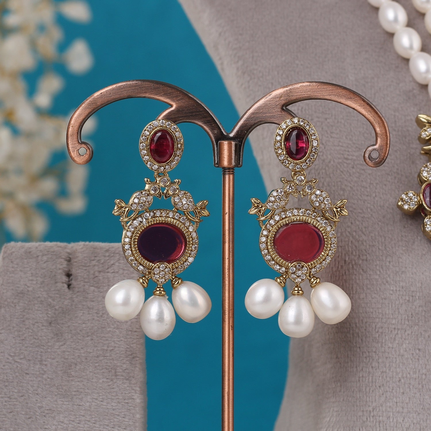 Real Pearls Double Line Set For Women,With Certificate(D.No ADPRLS3287)