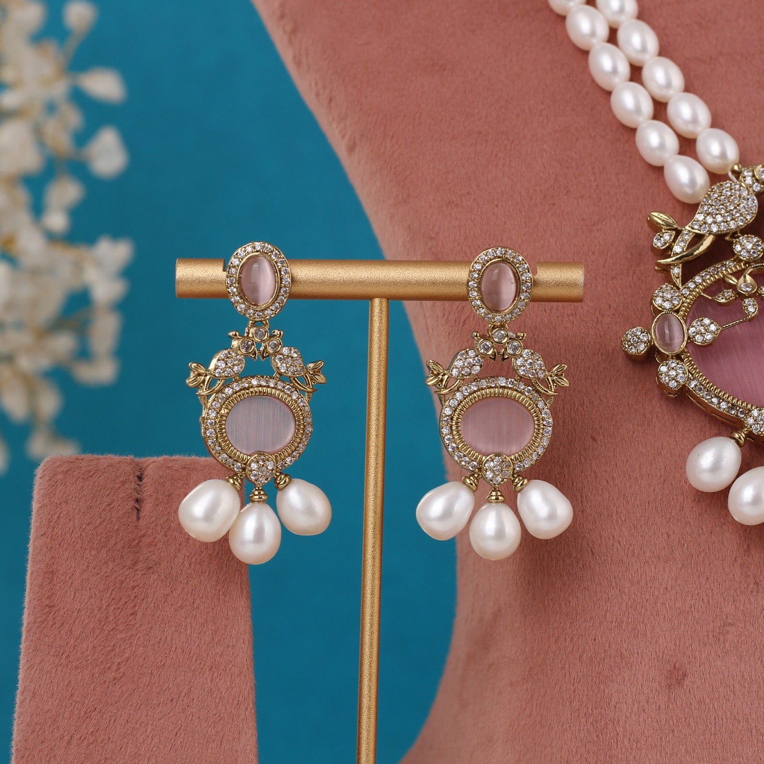Real Pearls Double Line Set For Women,With Certificate(D.No ADPRLS3288)