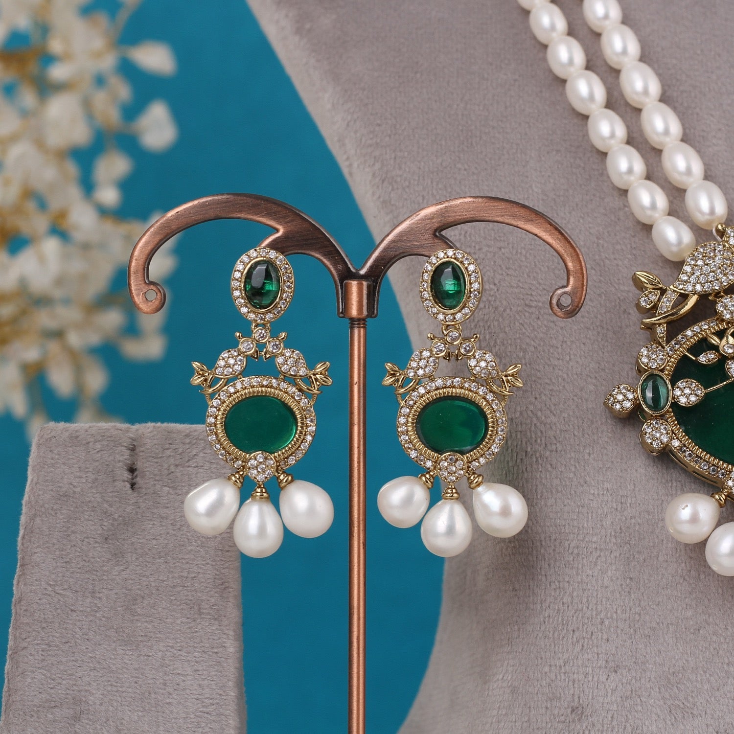 Real Pearls Double Line Set For Women,With Certificate(D.No ADPRLS3289)