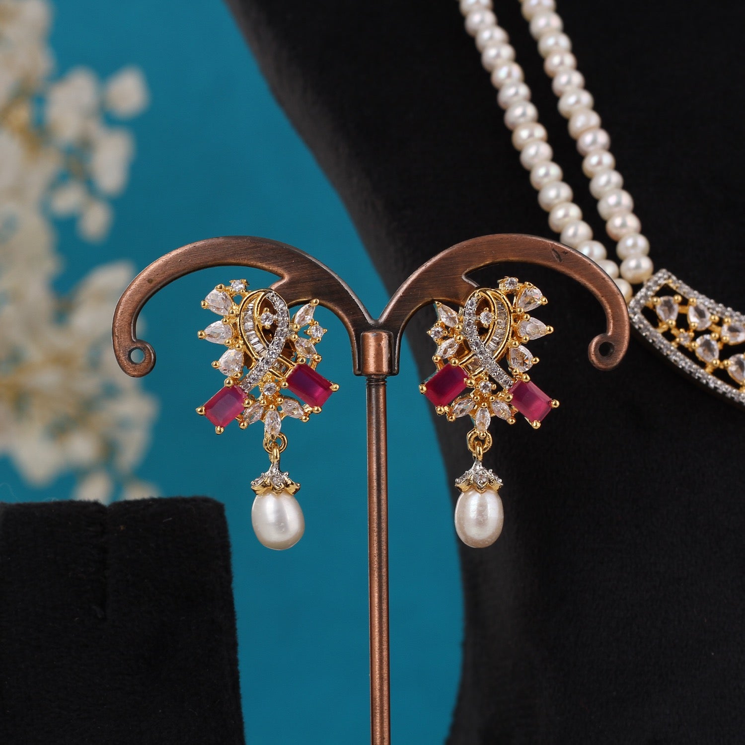 Real Pearls Double Line Set For Women,With Certificate(D.No ADPRLS3291)