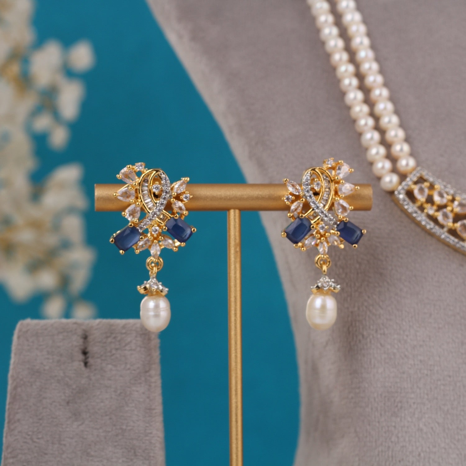 Real Pearls Double Line Set For Women,With Certificate(D.No ADPRLS3292)