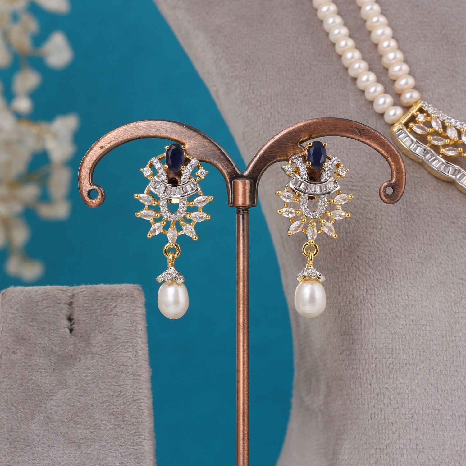 Real Pearls Double Line Set For Women,With Certificate(D.No ADPRLS3294)