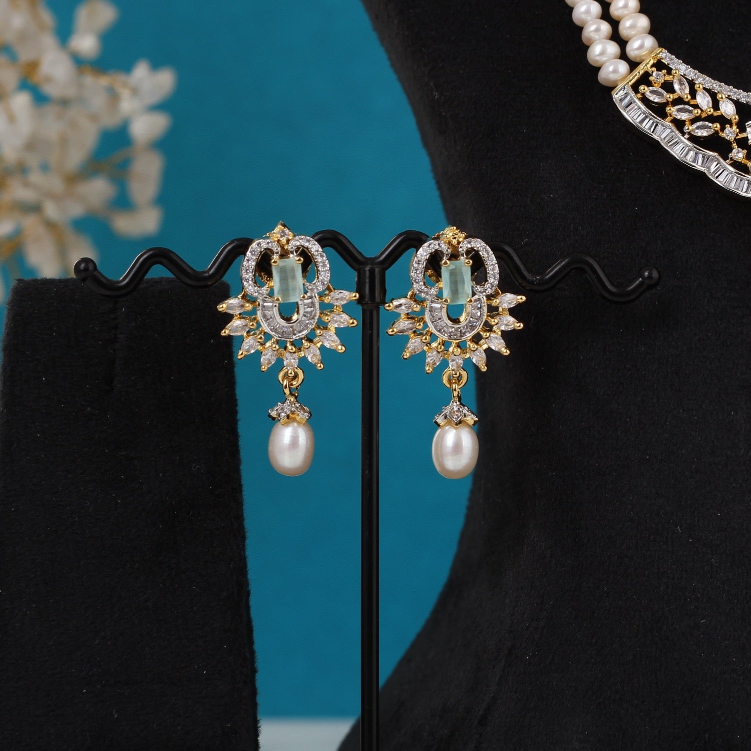 Real Pearls Double Line Set For Women,With Certificate(D.No ADPRLS3295)