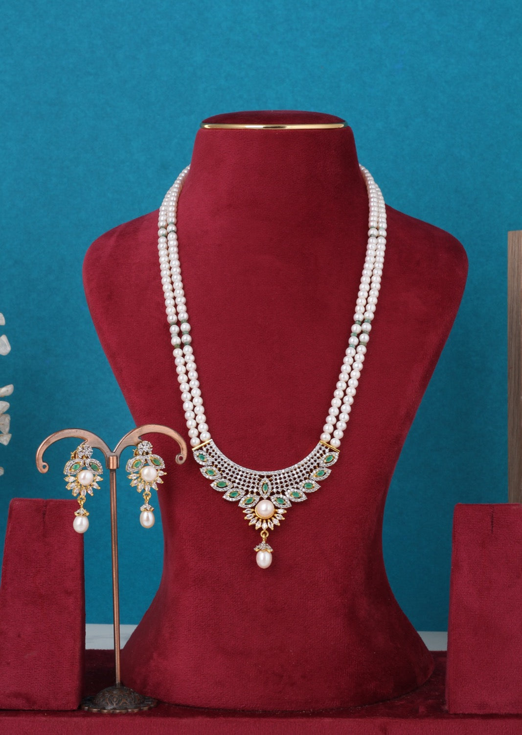 Real Pearls Double Line Set For Women,With Certificate(D.No ADPRLS3298)
