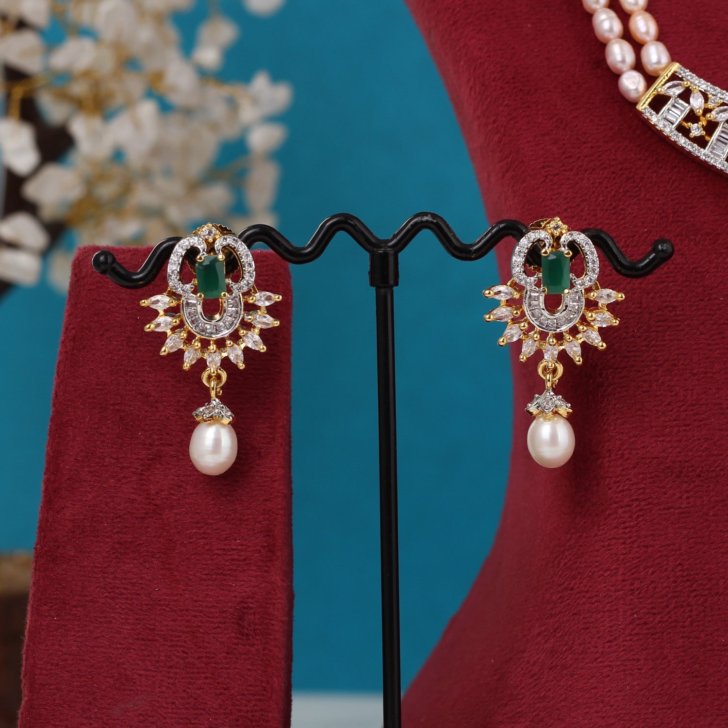 Real Pearls Double Line Set For Women,With Certificate(D.No ADPRLS3300)