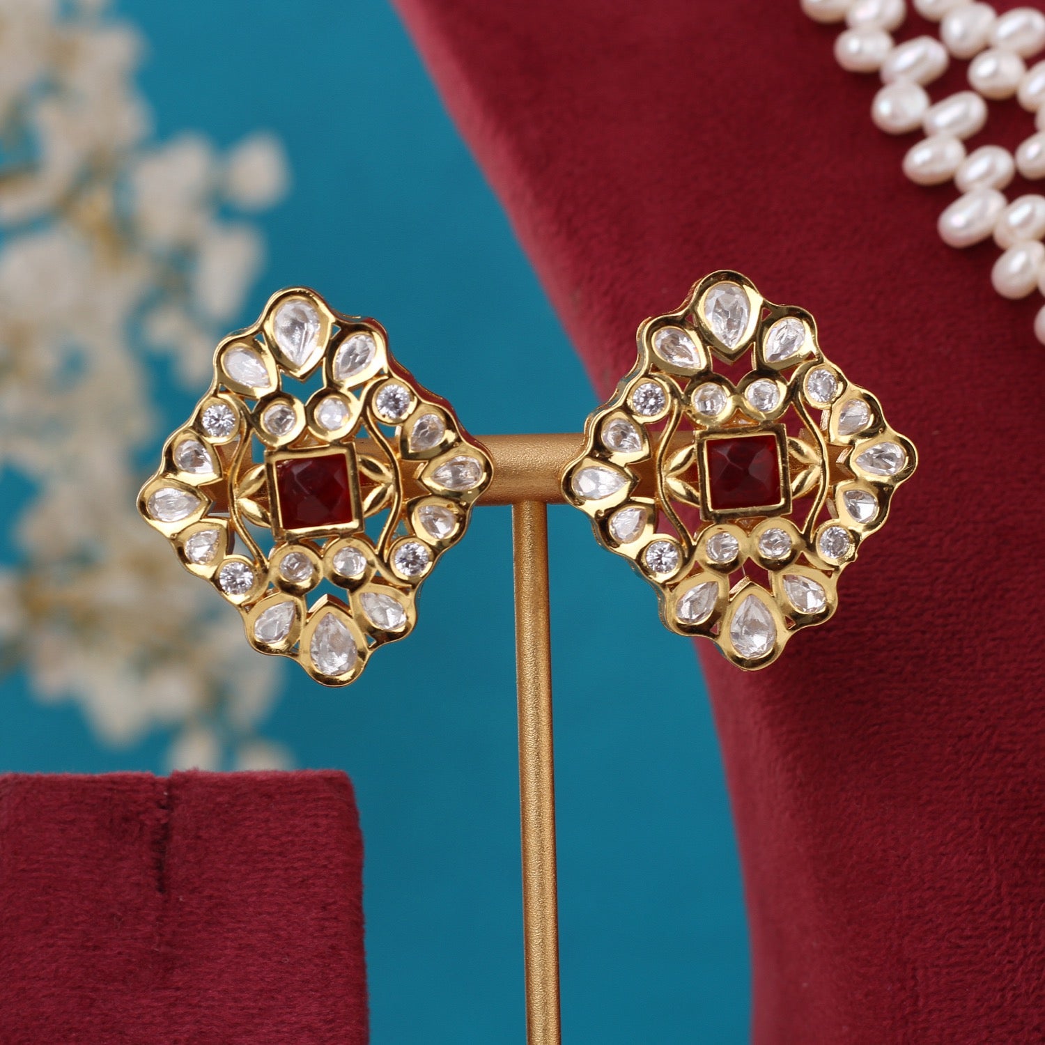 Real Pearls With Kundan Stone Pendant Set For Women,With Certificate(D.No ADPRLS3321)