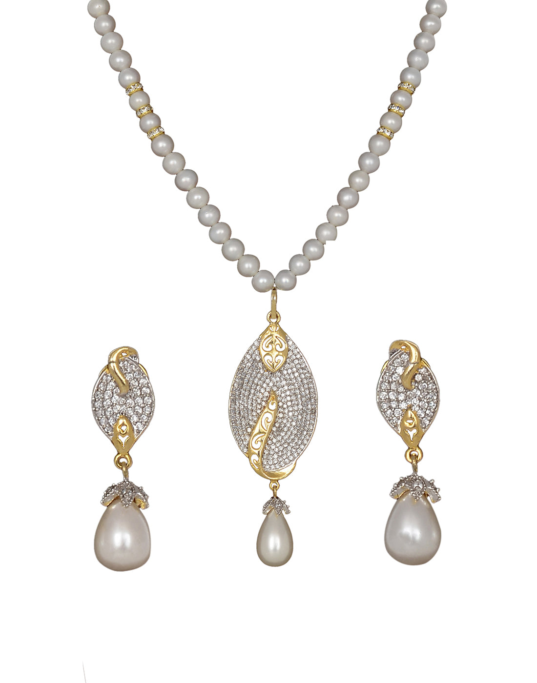 Natural Fresh Water Real Single String Pearl Set With Certificate(D.No ADPRLS337)