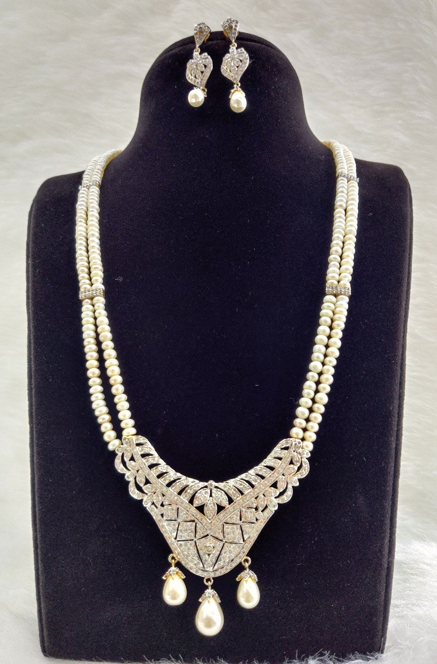 Real Natural Fresh Water Multi Layer Rani Haar Pearl Set With Certificate(D.No ADPRLS549)