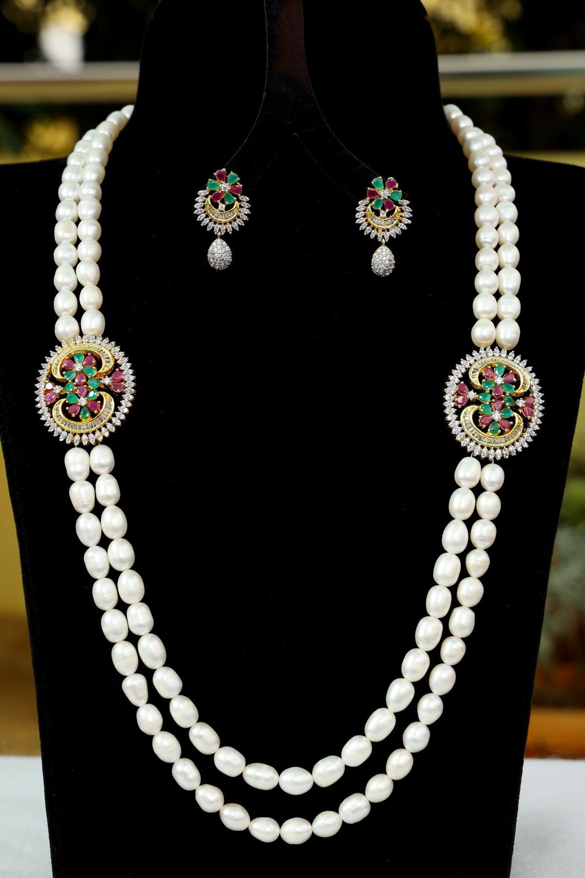 Real Natural Fresh Water Pearl Set With Certificate(D.No ADPRLS551)