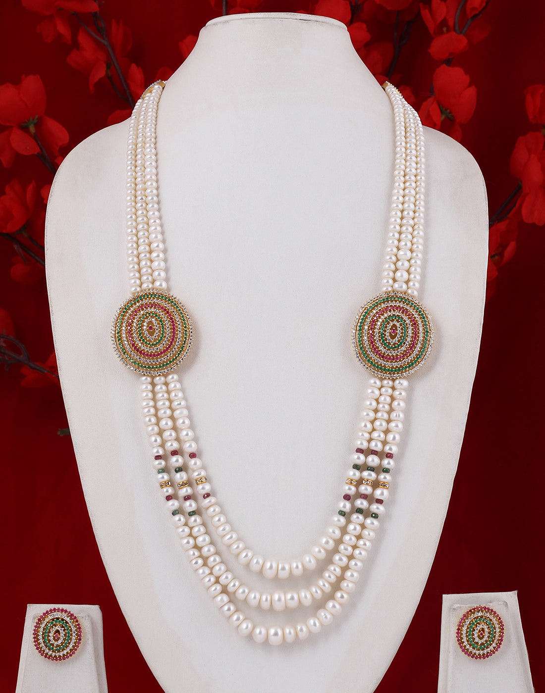 Real Natural Fresh Water Pearl Set With Certificate(D.No ADPRLS593)