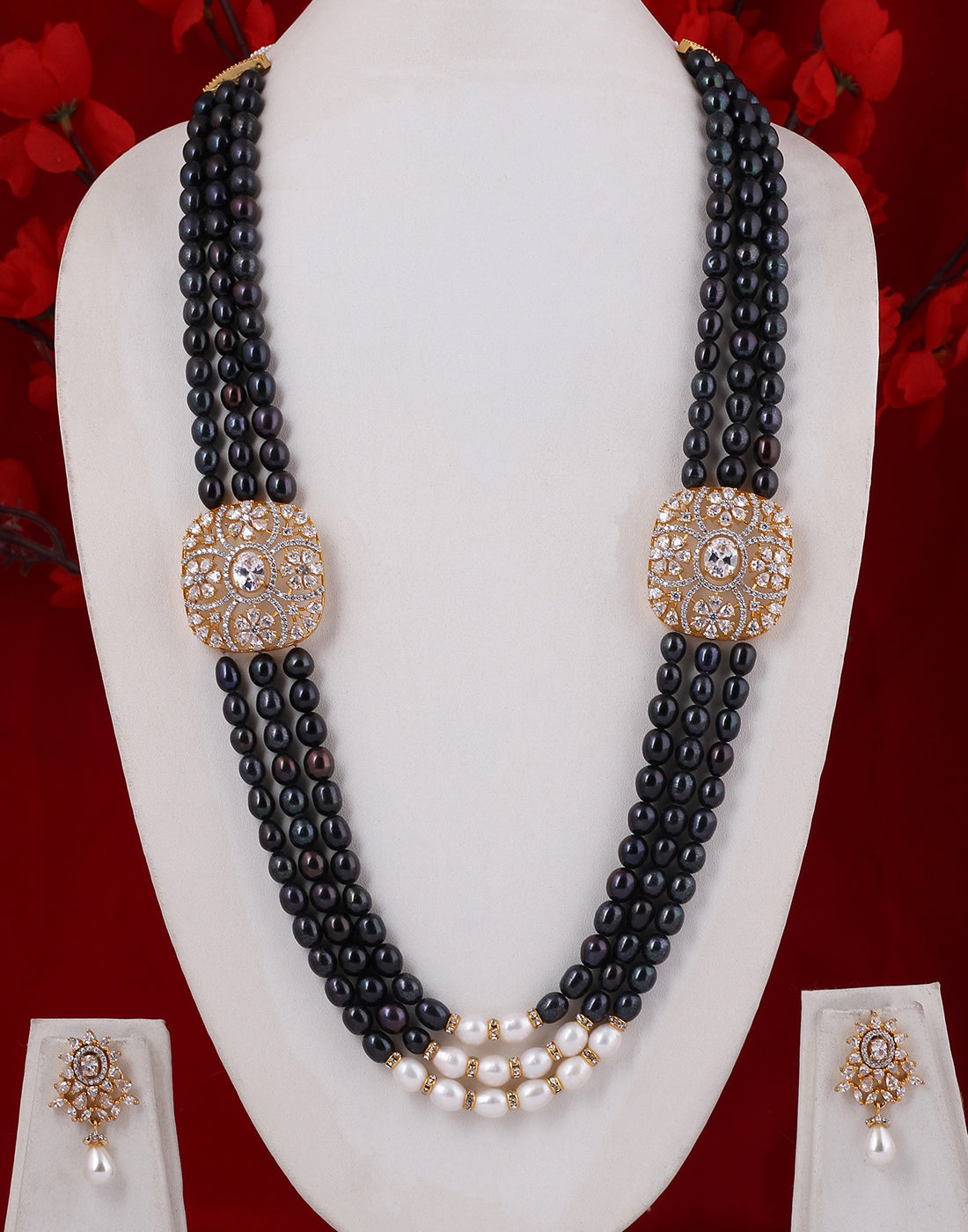 Real Natural Fresh Water Pearl Set With Certificate(D.No ADPRLS608)
