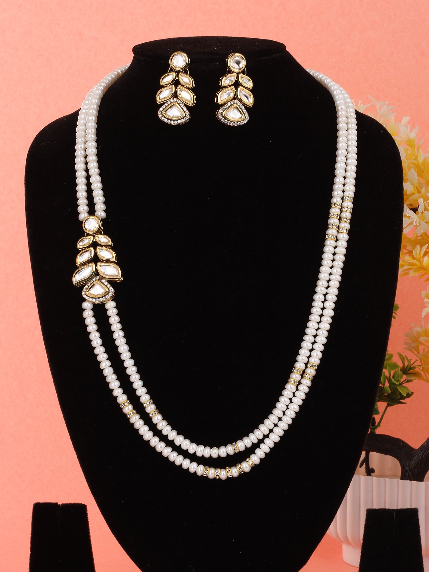 Real Natural Fresh Water Pearl Set With Certificate(D.No ADPRLS706)