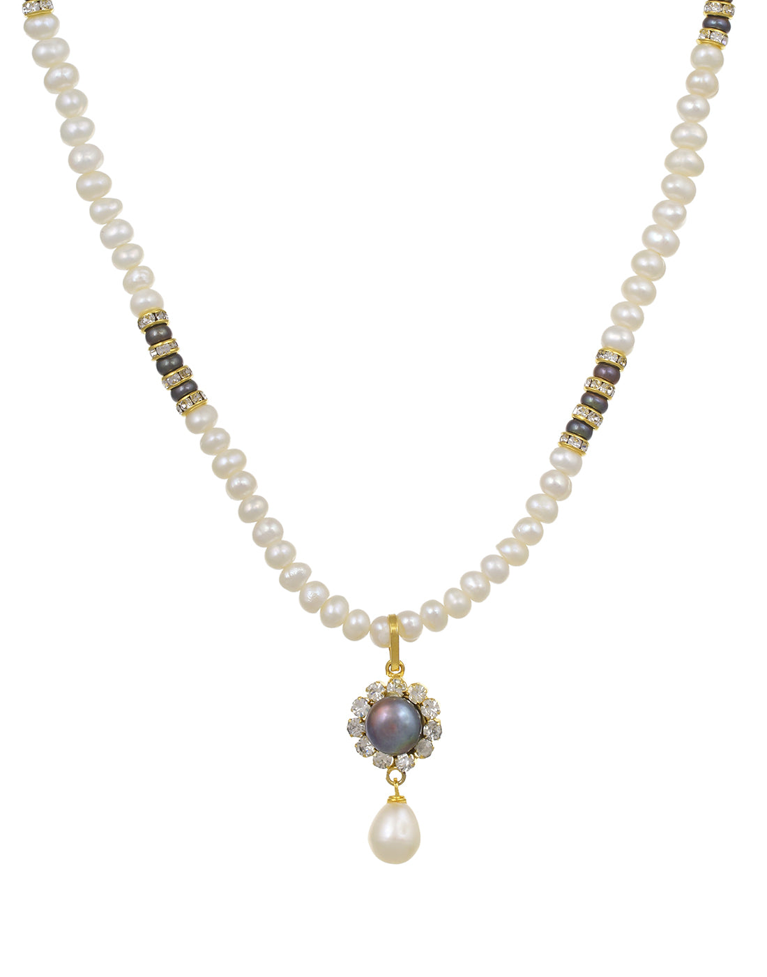 Real Natural Fresh Water Single String Pearl Set With Certificate(D.No ADPRLS715)