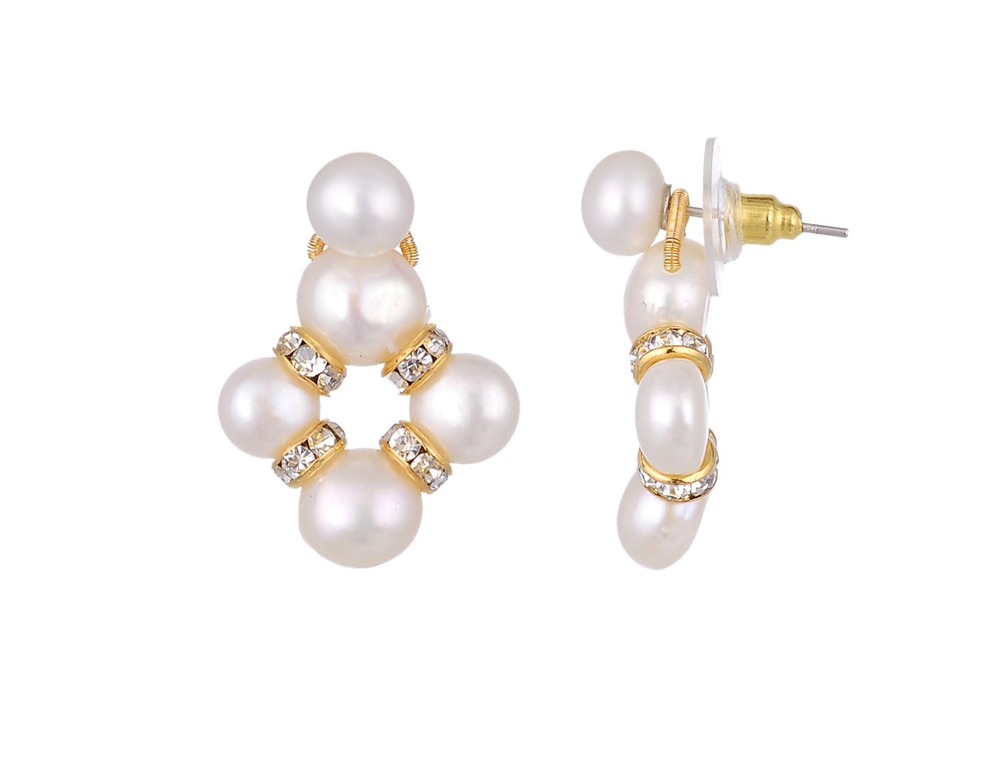 Real Natural Fresh Water Button Pearl Set With Certificate(D.No ADPRLS769)