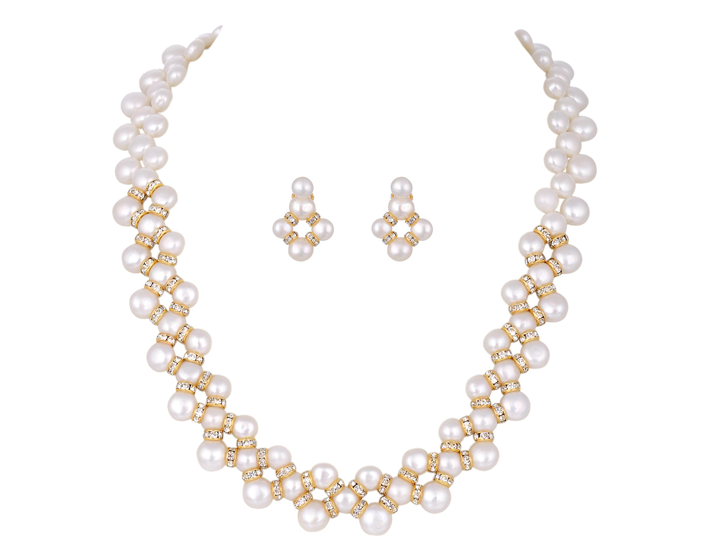 Real Natural Fresh Water Button Pearl Set With Certificate(D.No ADPRLS769)