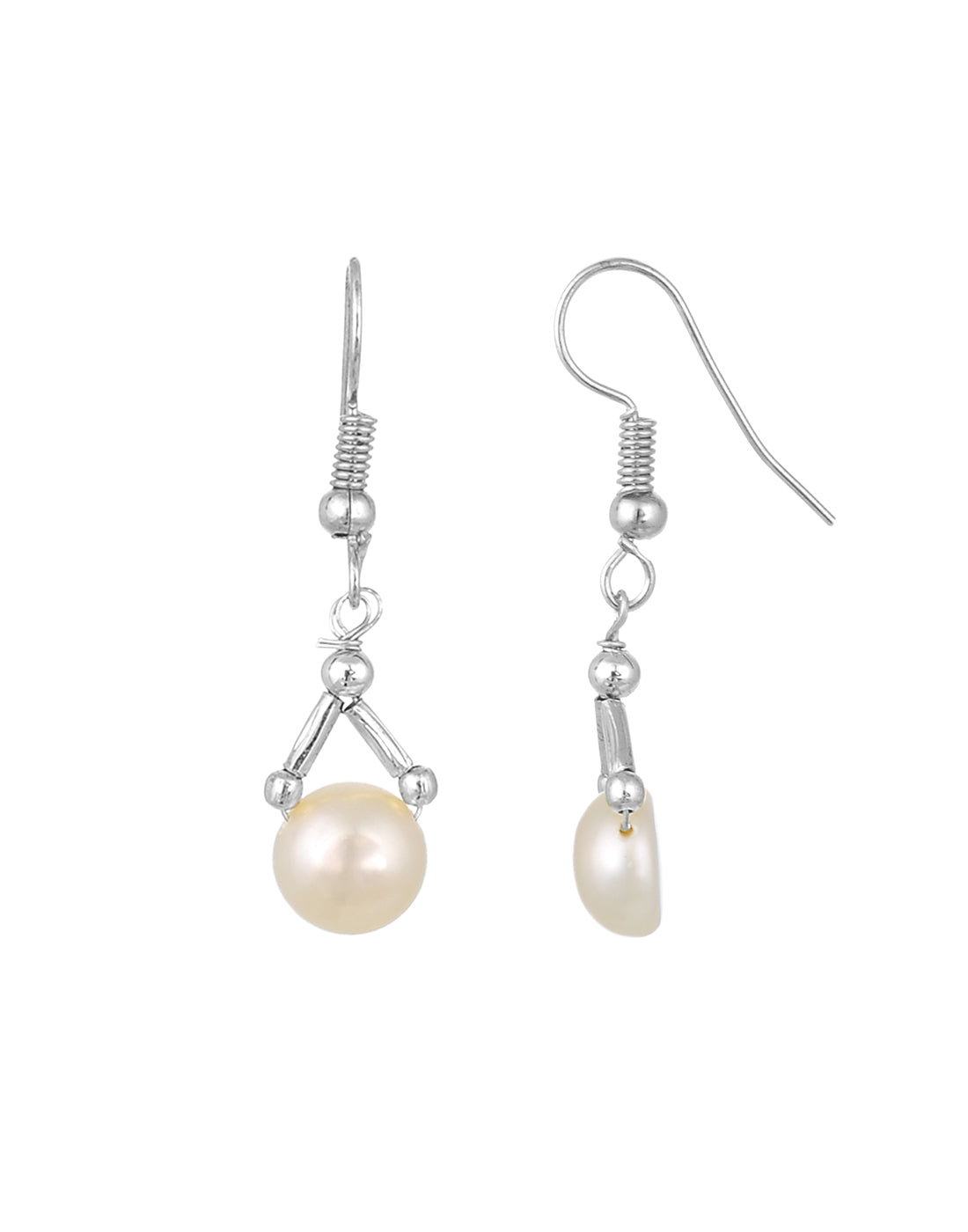Real Natural Fresh Water Button Pearl Set With Certificate(D.No ADPRLS771)