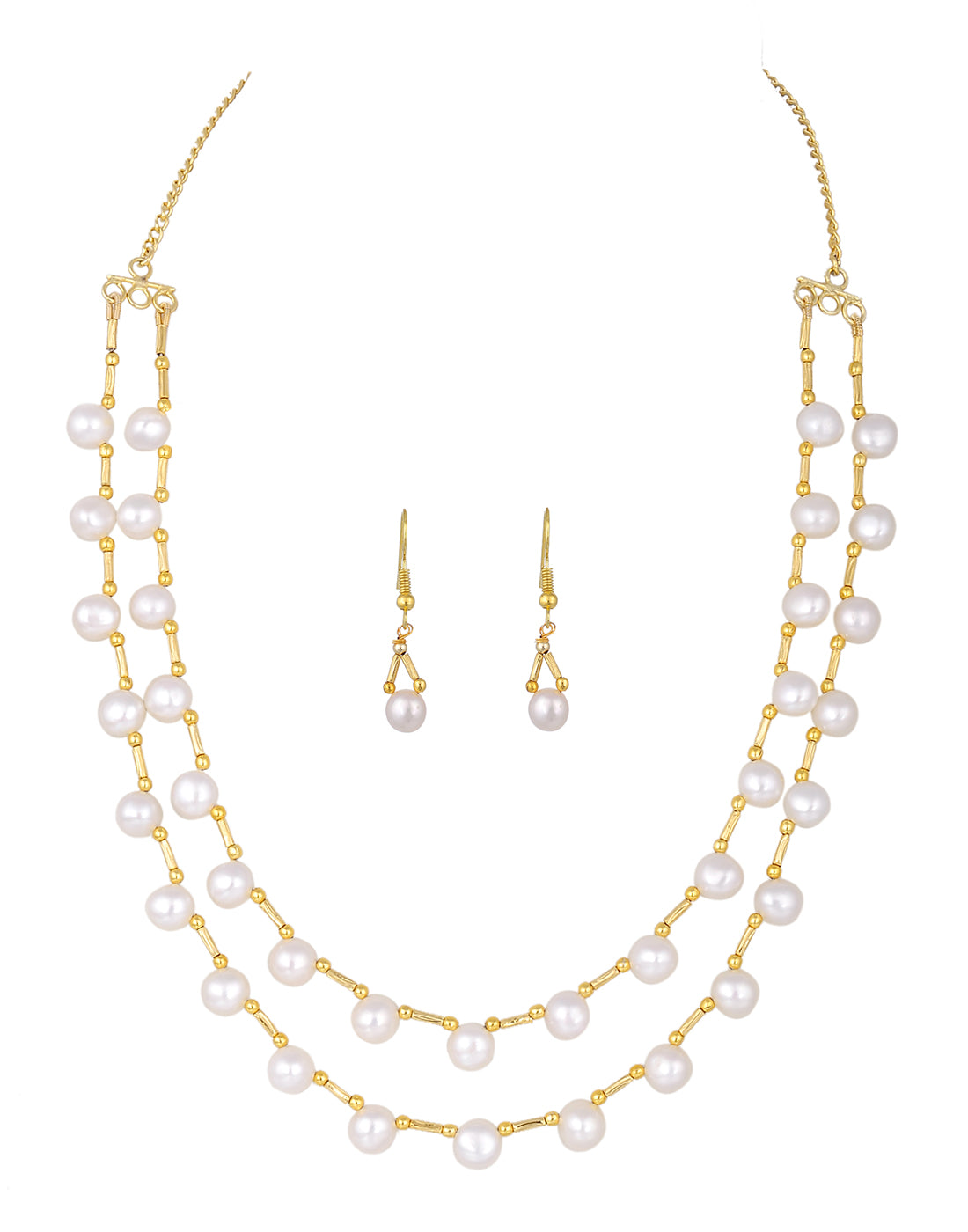 Real Natural Fresh Water Button Pearl Set With Certificate(D.No ADPRLS773)