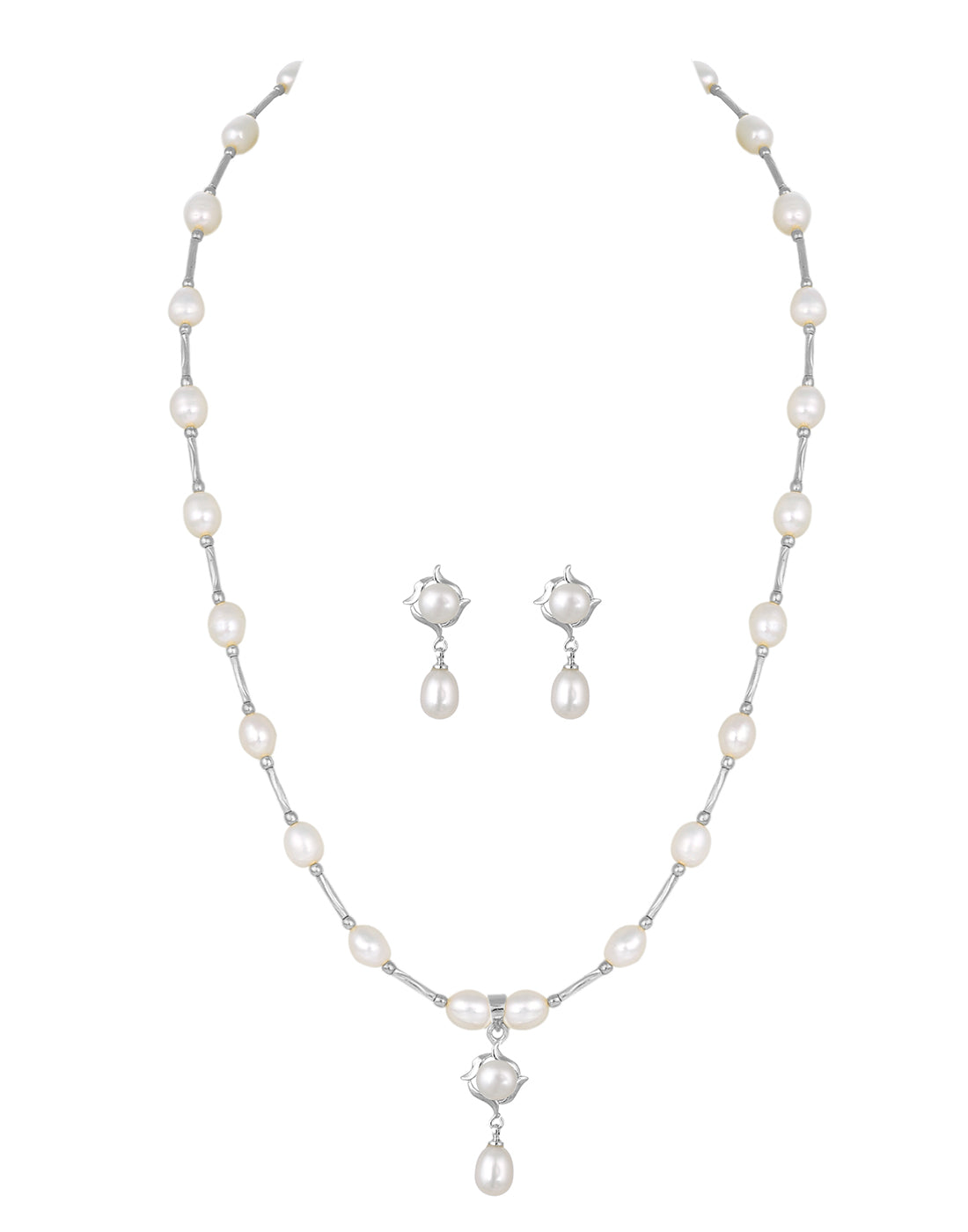 Real Natural Fresh Water Pearl Set With Certificate(D.No ADPRLS777)