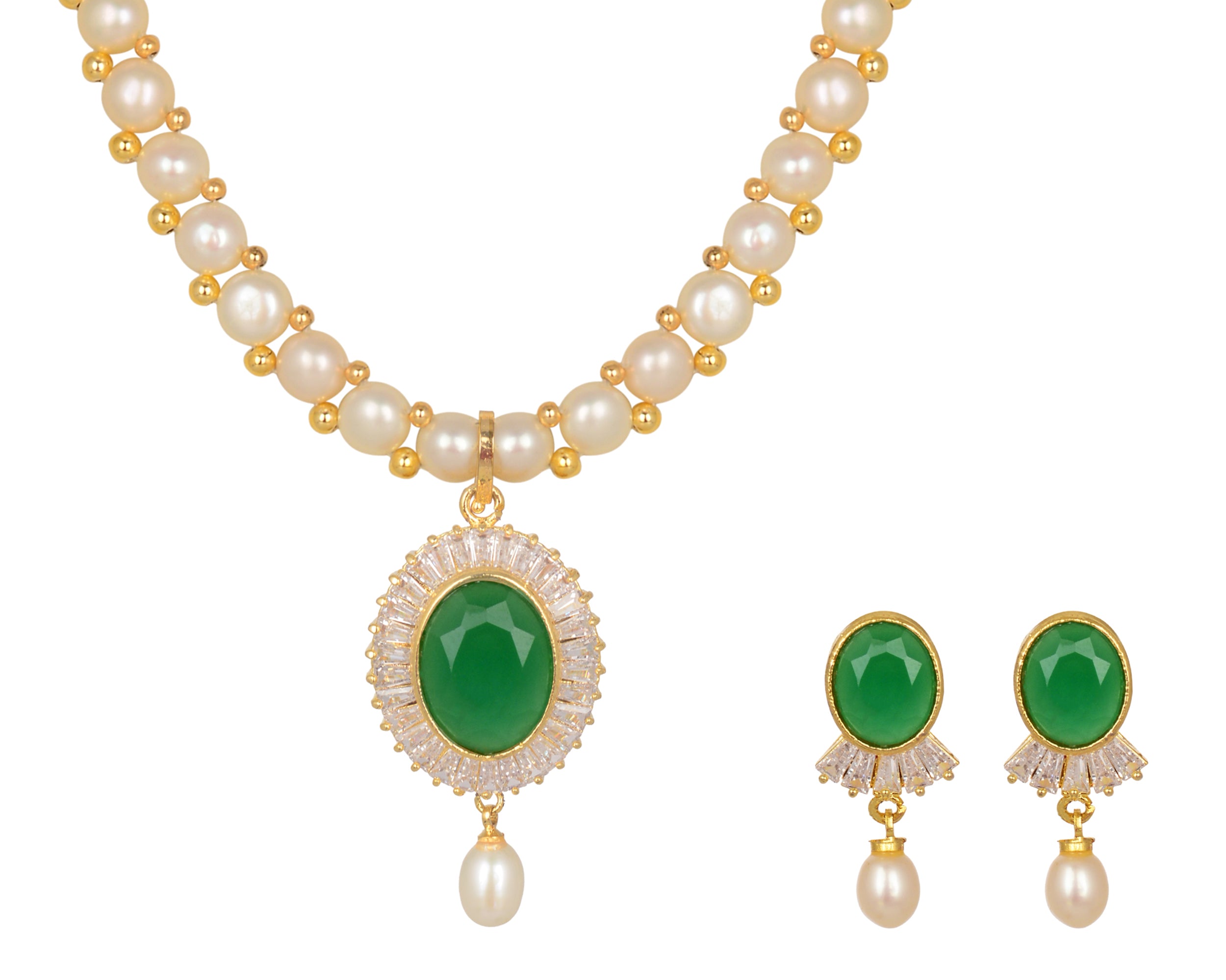 Real Natural Fresh Water Button Pearl Set With Certificate(D.No ADPRLS780)