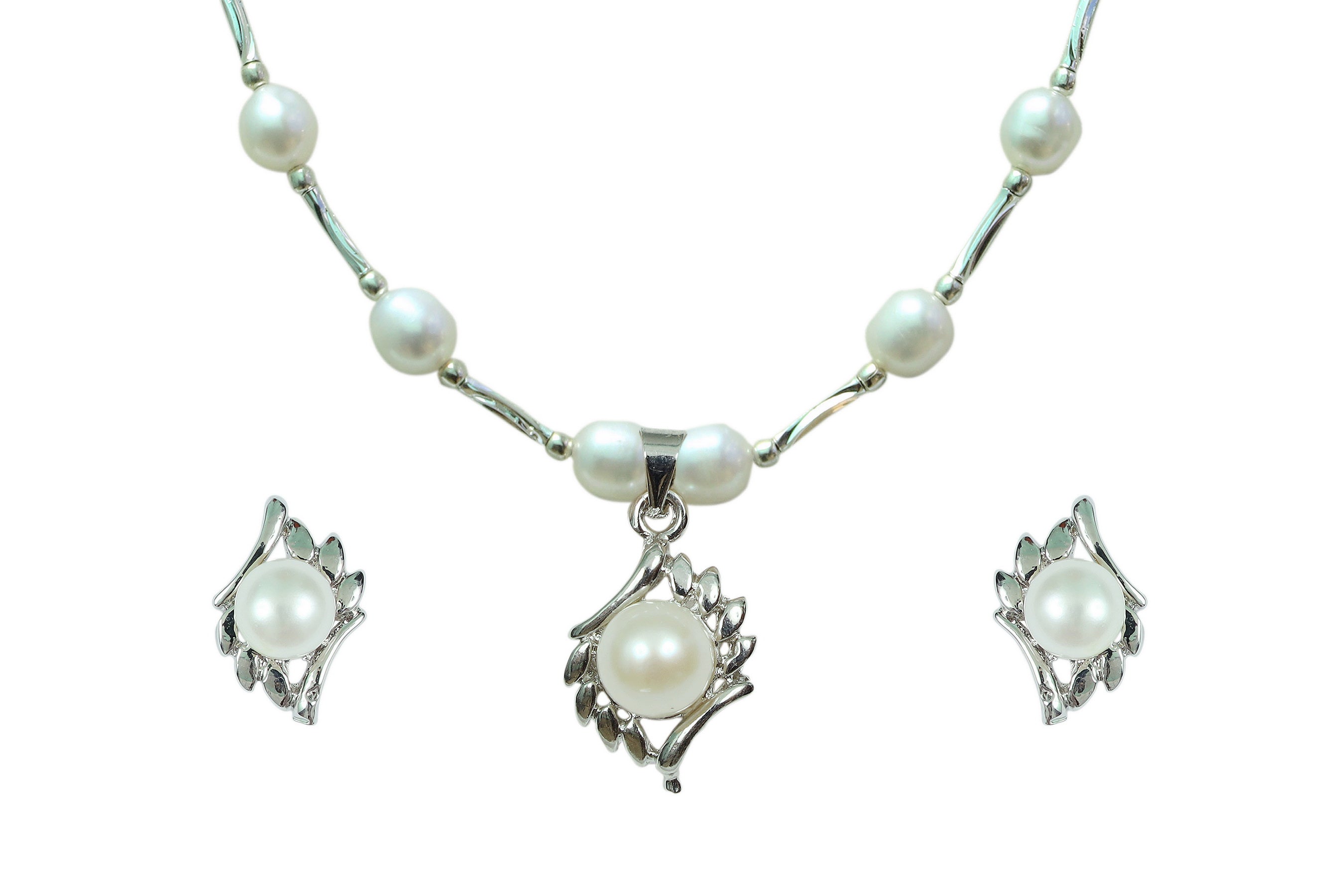 Real Natural Fresh Water Pearl Set With Certificate(D.No ADPRLS786)