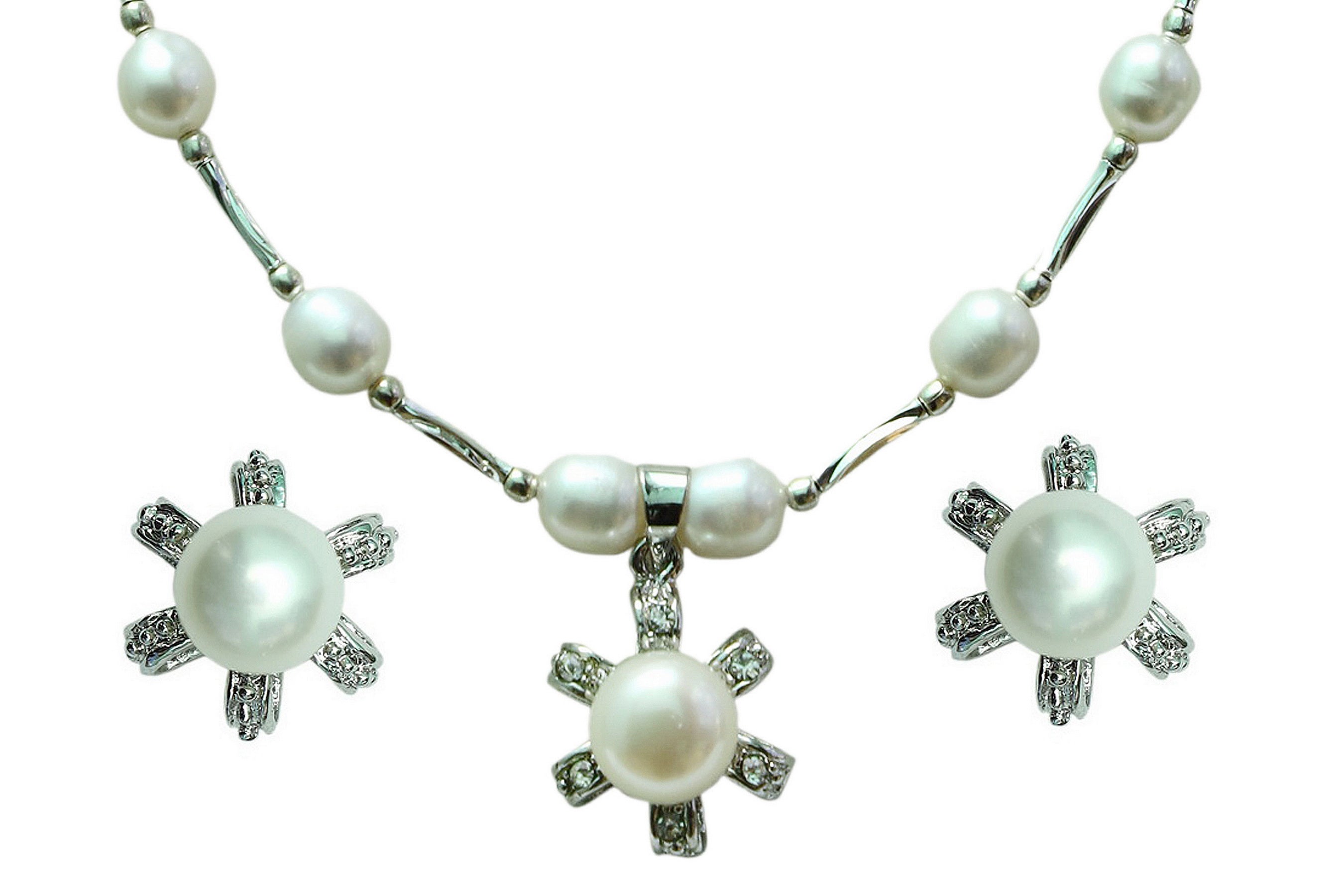 Real Natural Fresh Water Pearl Set With Certificate(D.No ADPRLS788)