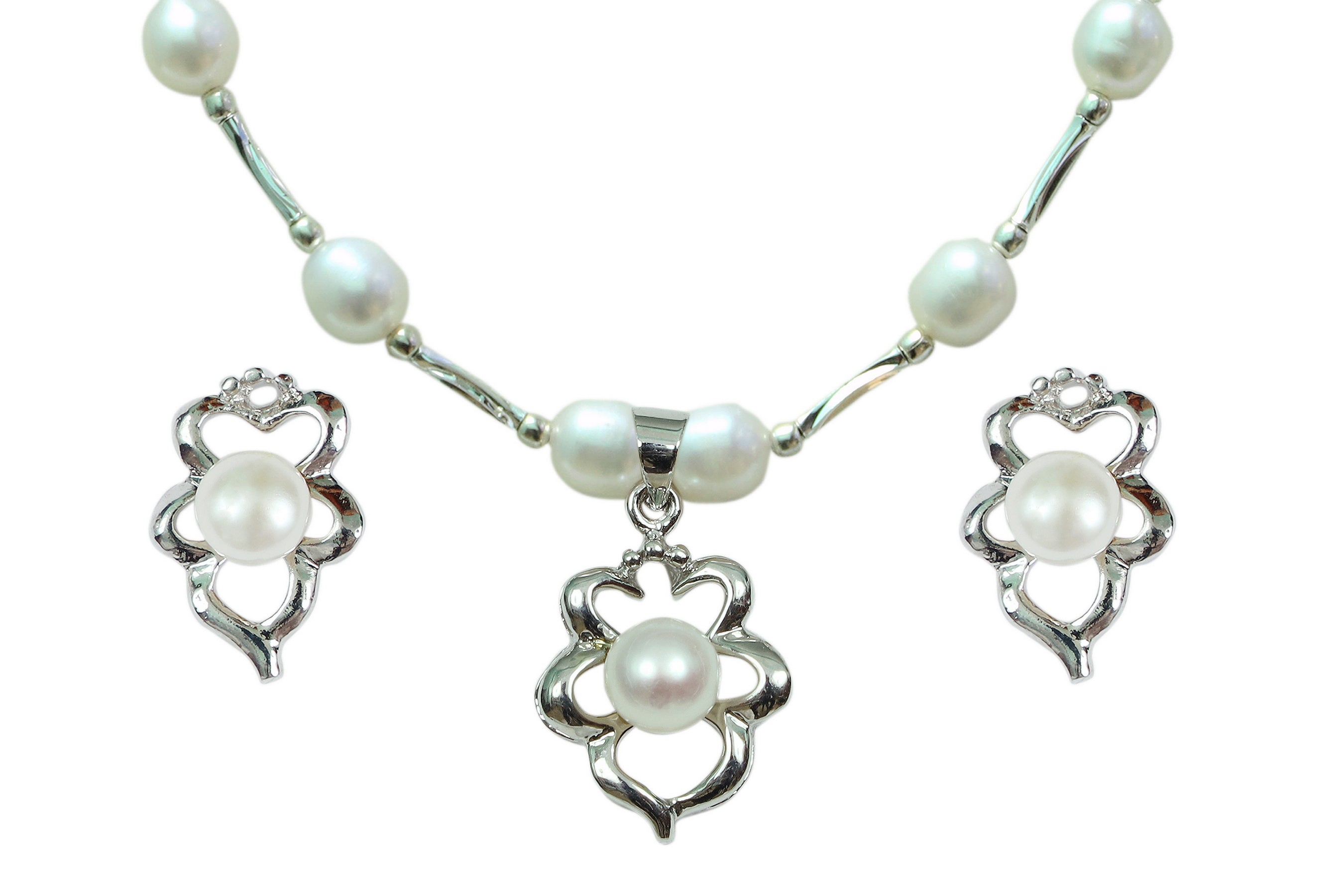 Real Natural Fresh Water Pearl Set With Certificate(D.No ADPRLS792)