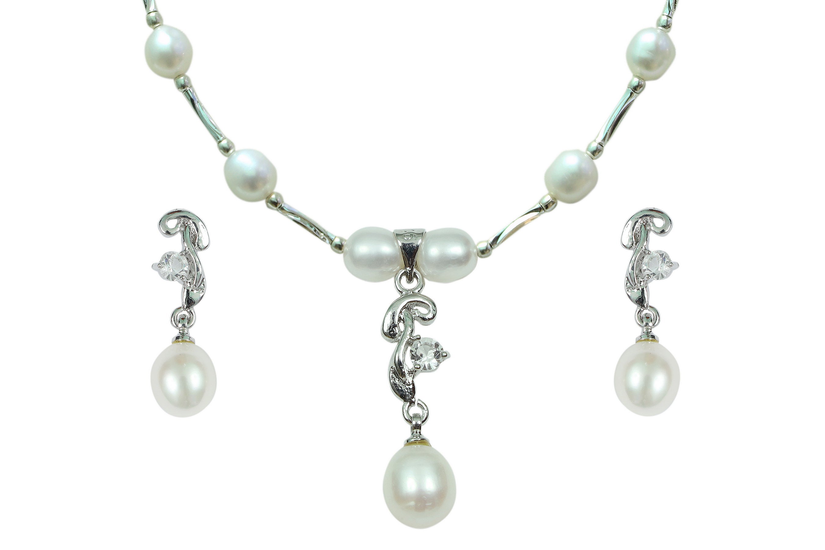 Real Natural Fresh Water Pearl Set With Certificate(D.No ADPRLS794)