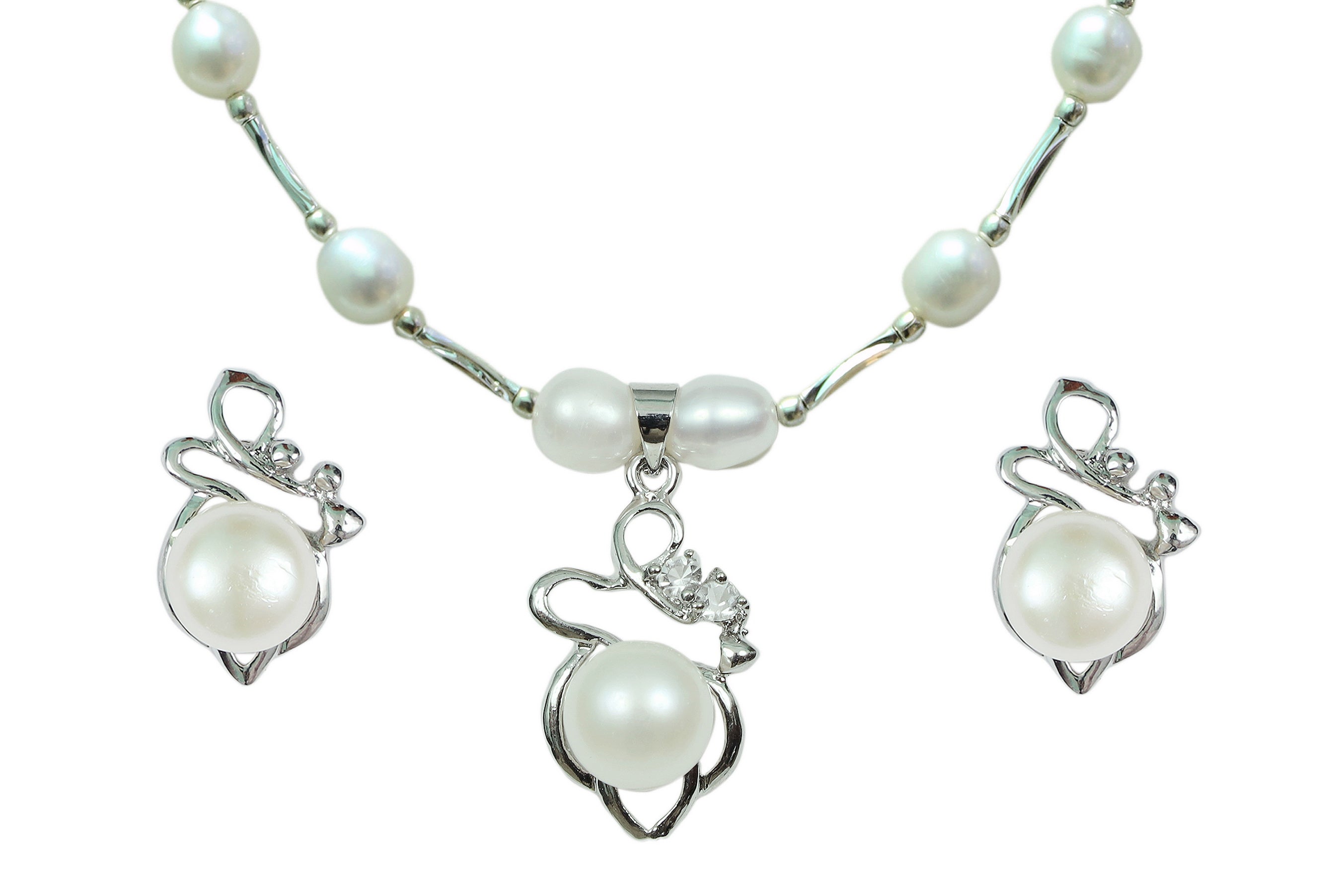 Real Natural Fresh Water Pearl Set With Certificate(D.No ADPRLS795)