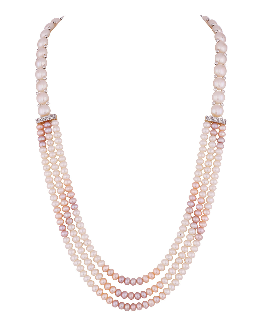 Real Natural Fresh Water Triple String Pearl Set With Certificate(D.No ADPRLS826)