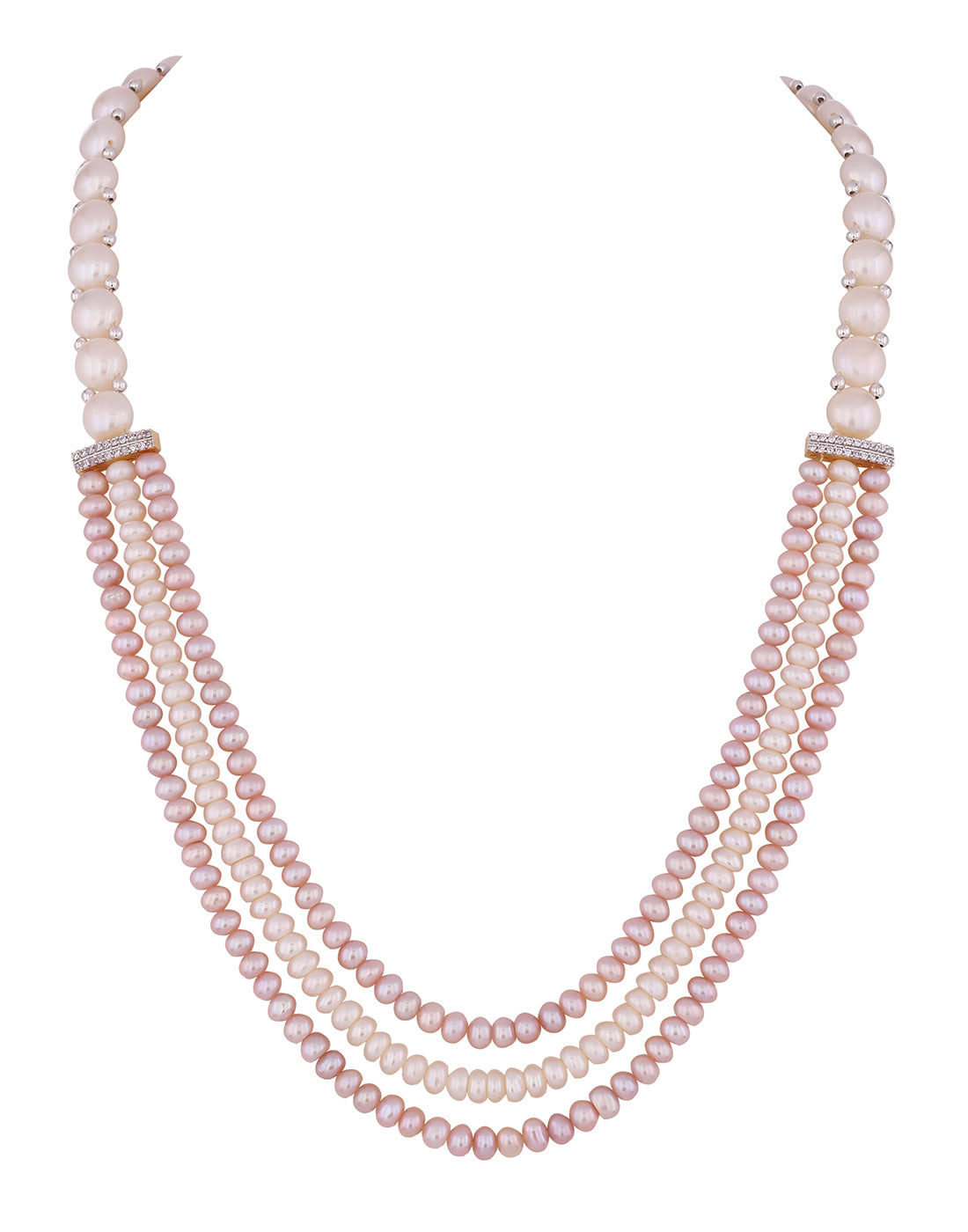 Real Natural Fresh Water Triple String Pearl Set With Certificate(D.No ADPRLS828)