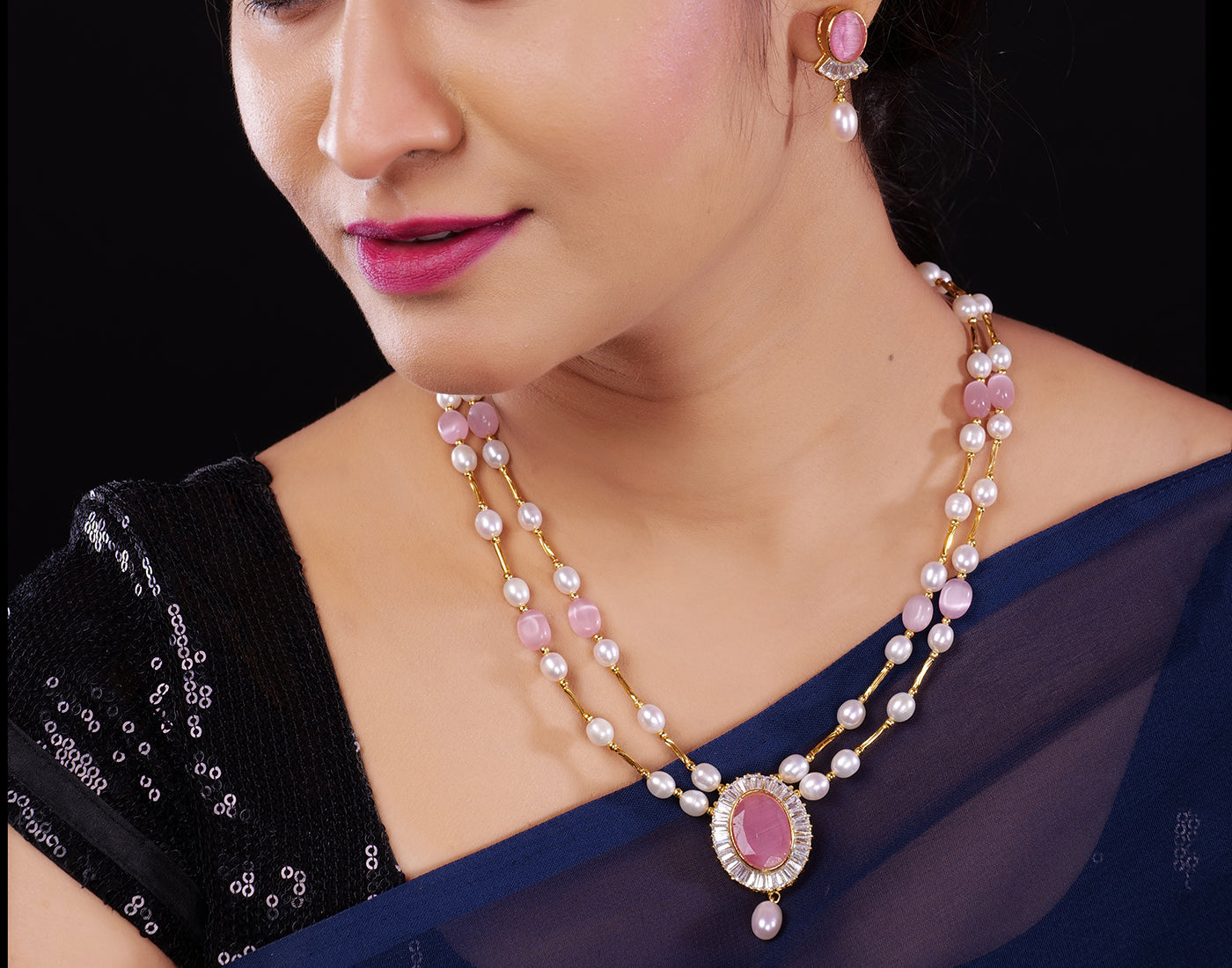 Certified Double-String Freshwater Pearl Set – ADPRLS869