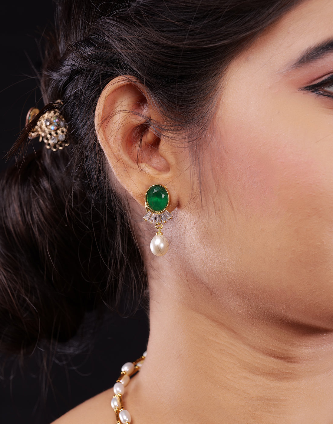 Natural Fresh Water Real Double String Pearl Set With Certificate(D.No ADPRLS873)