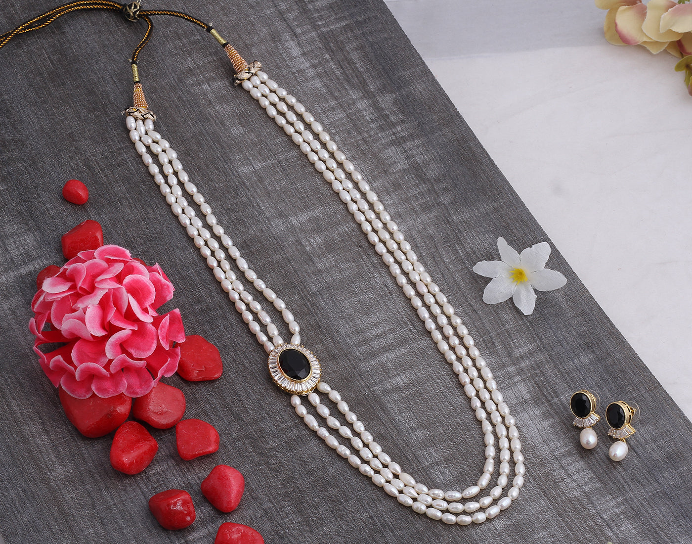 Real Natural Fresh Water Pearl Set With Certificate(D.No ADPRLS938)