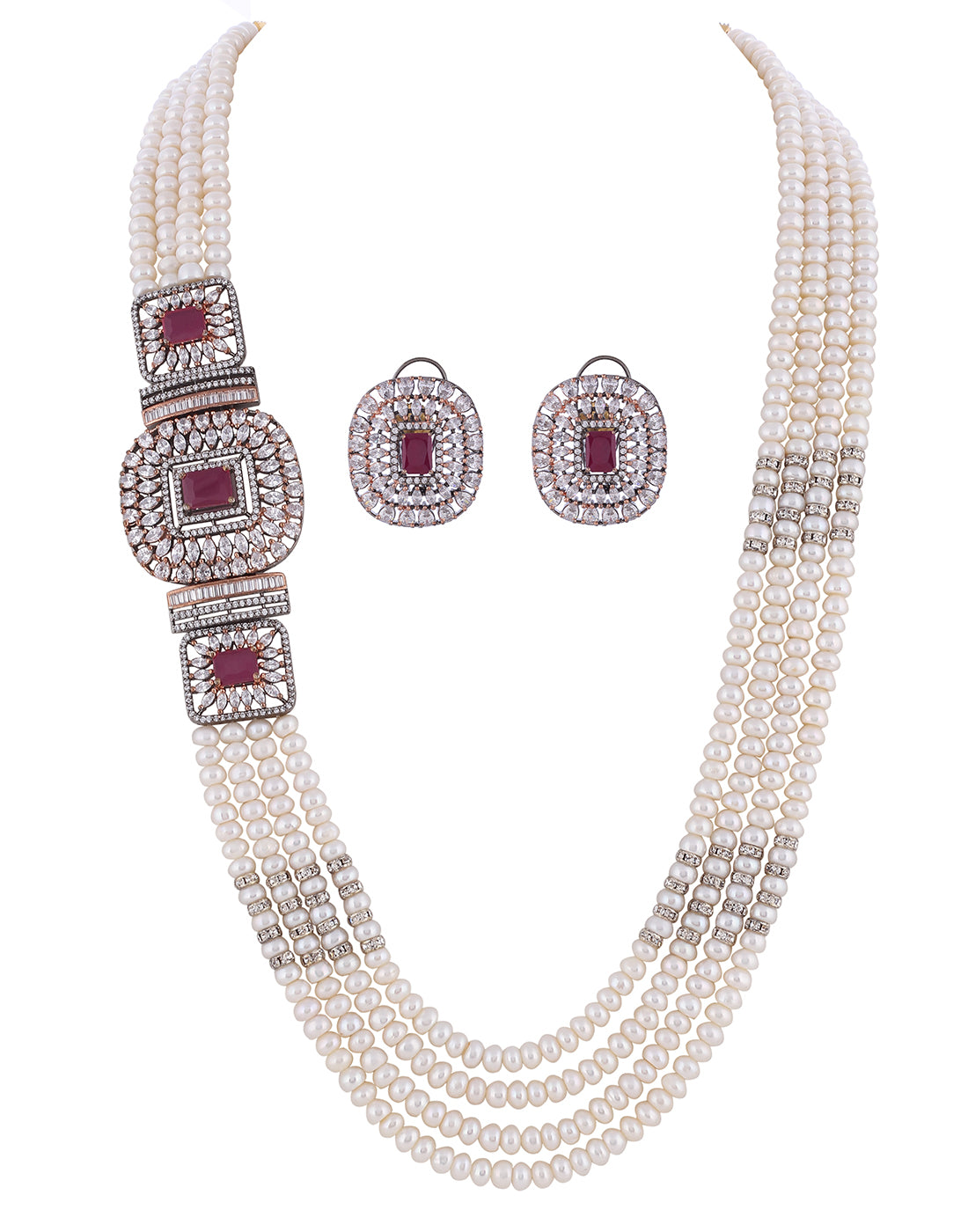 Real Natural Fresh Water Pearl Set With Certificate(D.No ADPRLS943)