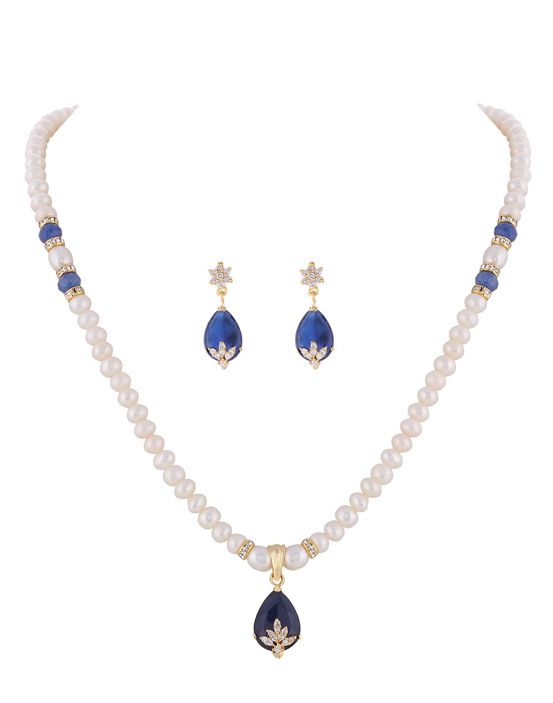 Real Natural Fresh Water Pearl Set With Certificate(D.No ADPRLS950)