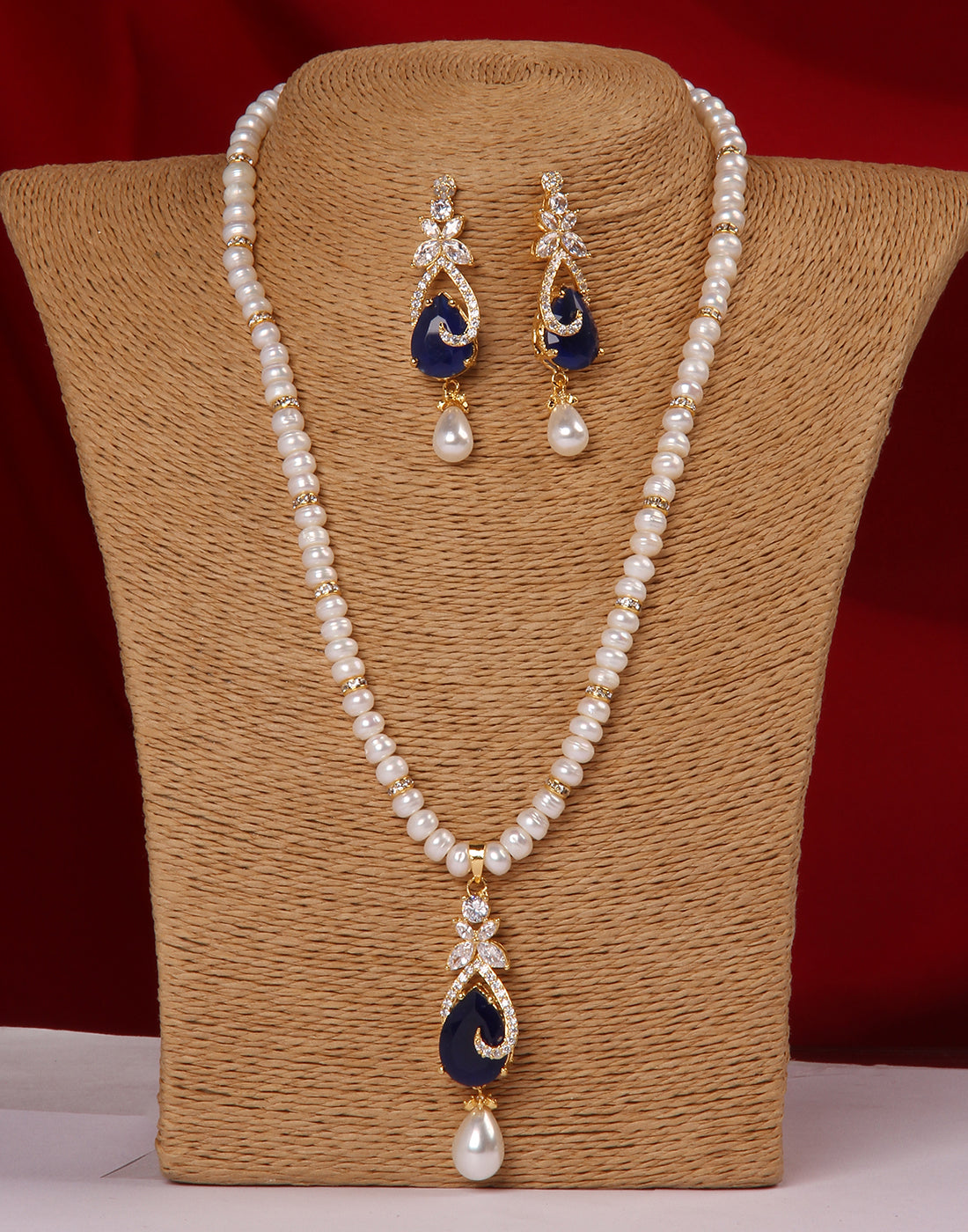 Real Natural Fresh Water Pearl Set With Certificate(D.No ADPRLS955)
