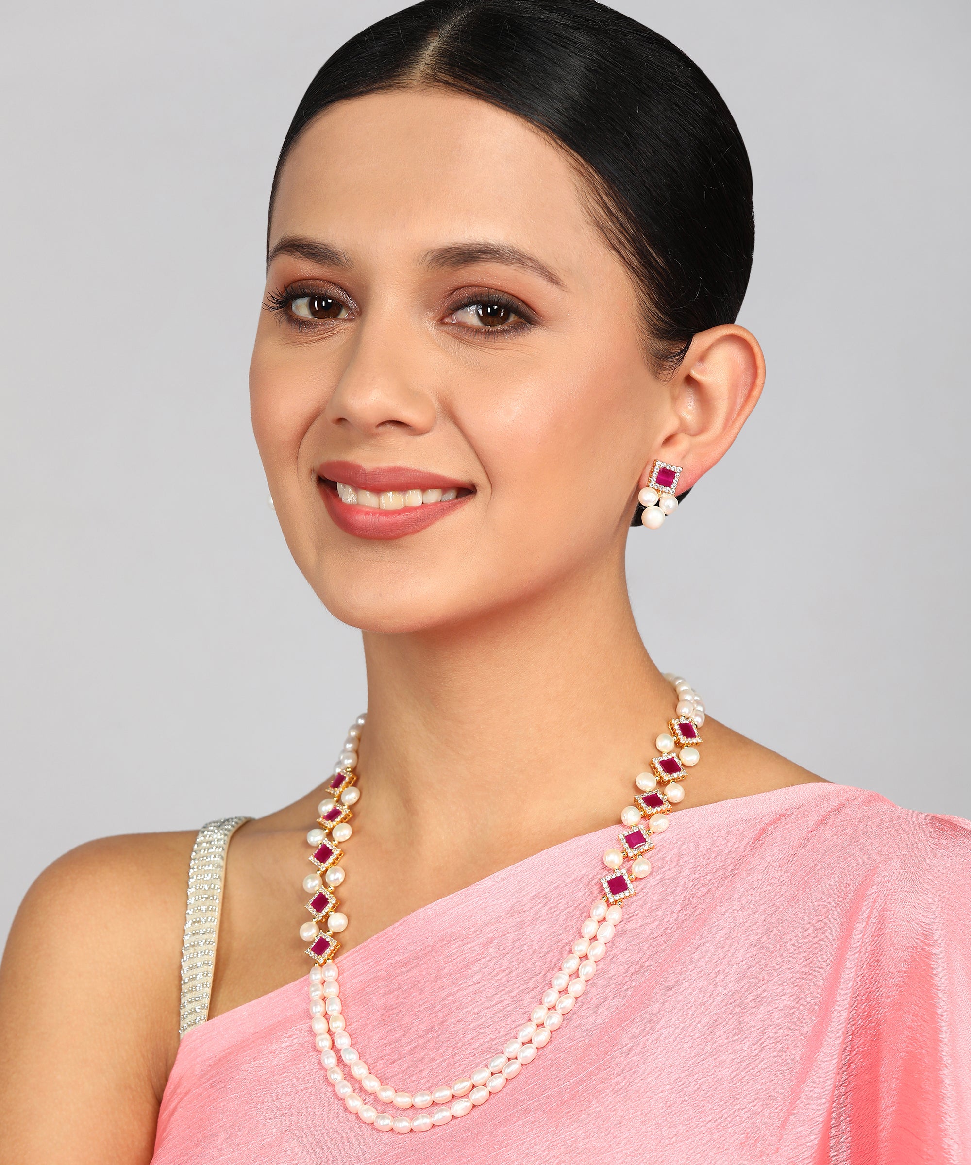 Real Natural Fresh Water Pearl Set With Certificate(D.No ADPRLS961)